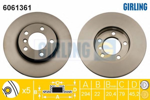 GIRLING - 6061361 - Тормозной диск (Тормозная система)