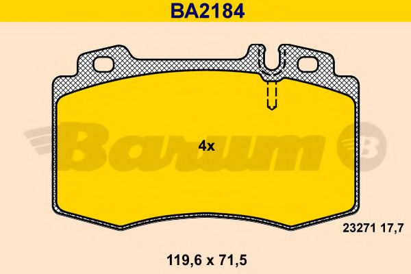 BARUM - BA2184 - Комплект тормозных колодок, дисковый тормоз (Тормозная система)