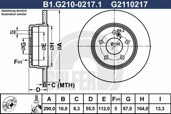 GALFER - B1.G210-0217.1 - Тормозной диск (Тормозная система)