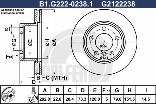 GALFER - B1.G222-0238.1 - Тормозной диск (Тормозная система)