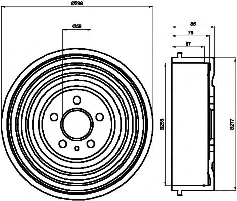 HELLA PAGID - 8DT 355 301-591 - Тормозной барабан (Тормозная система)