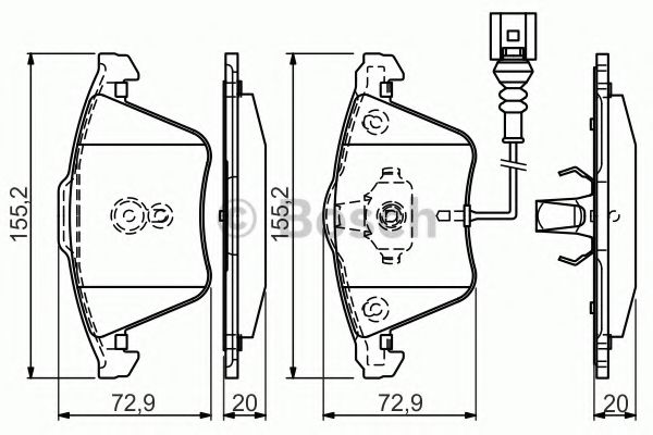 BOSCH - 0 986 494 550 - Комплект тормозных колодок, дисковый тормоз (Тормозная система)