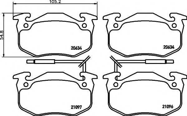 HELLA PAGID - 8DB 355 018-941 - Комплект тормозных колодок, дисковый тормоз (Тормозная система)