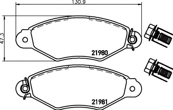 HELLA PAGID - 8DB 355 019-311 - Комплект тормозных колодок, дисковый тормоз (Тормозная система)