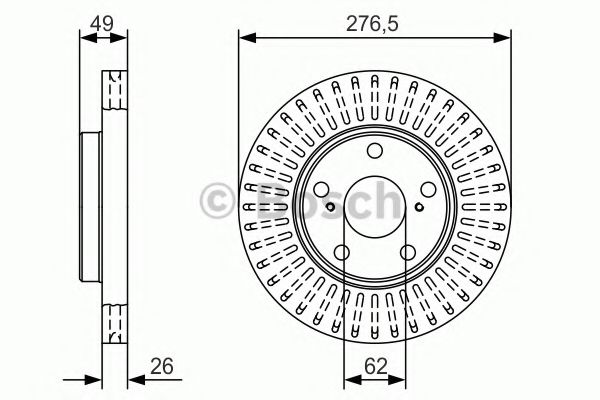 BOSCH - 0 986 479 A62 - Тормозной диск (Тормозная система)