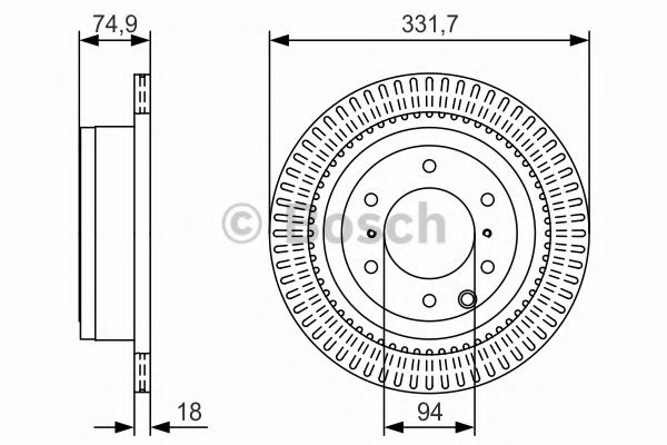 BOSCH - 0 986 479 T90 - Тормозной диск (Тормозная система)