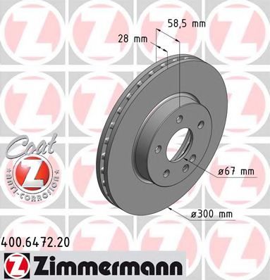 ZIMMERMANN - 400.6472.20 - Тормозной диск (Тормозная система)