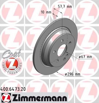 ZIMMERMANN - 400.6473.20 - Тормозной диск (Тормозная система)