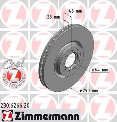 ZIMMERMANN - 230.6266.20 - Тормозной диск (Тормозная система)