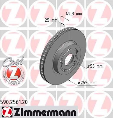 ZIMMERMANN - 590.2561.20 - Тормозной диск (Тормозная система)