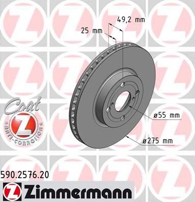 ZIMMERMANN - 590.2576.20 - Тормозной диск (Тормозная система)