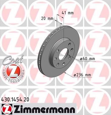 ZIMMERMANN - 430.1454.20 - Тормозной диск (Тормозная система)