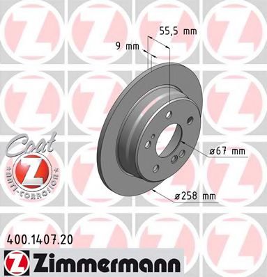 ZIMMERMANN - 400.1407.20 - Тормозной диск (Тормозная система)