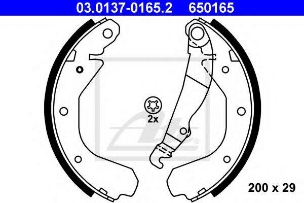 ATE - 03.0137-0165.2 - Комплект тормозных колодок (Тормозная система)
