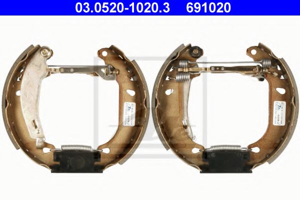 ATE - 03.0520-1020.3 - Комплект тормозных колодок (Тормозная система)