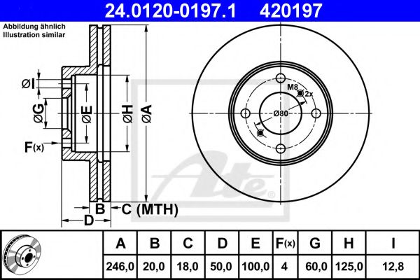 ATE - 24.0120-0197.1 - Тормозной диск (Тормозная система)