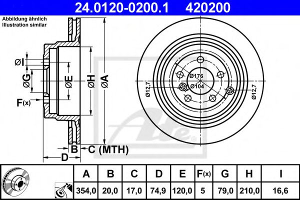 ATE - 24.0120-0200.1 - Тормозной диск (Тормозная система)