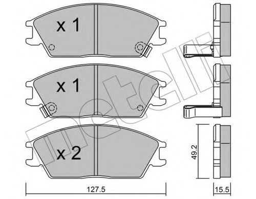 METELLI - 22-0081-1 - Комплект тормозных колодок, дисковый тормоз (Тормозная система)