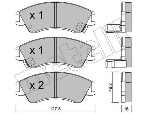 METELLI - 22-0160-0 - Комплект тормозных колодок, дисковый тормоз (Тормозная система)