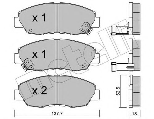 METELLI - 22-0384-0 - Комплект тормозных колодок, дисковый тормоз (Тормозная система)