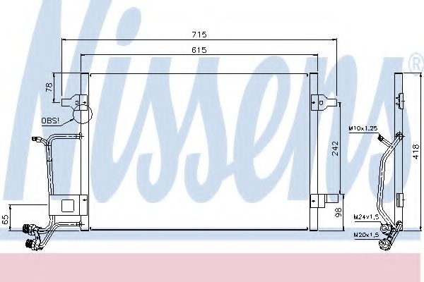 NISSENS - 94594 - Конденсатор, кондиционер (Кондиционер)