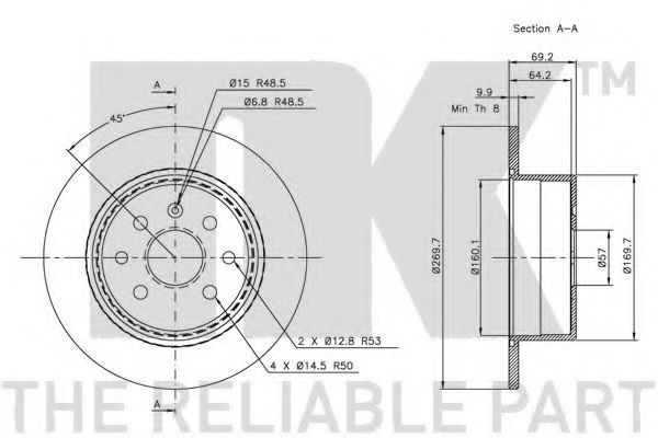 NK - 203623 - Тормозной диск (Тормозная система)