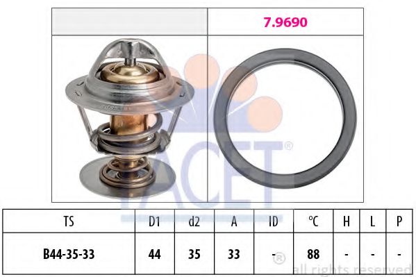 FACET - 7.8685 - Термостат, охлаждающая жидкость (Охлаждение)