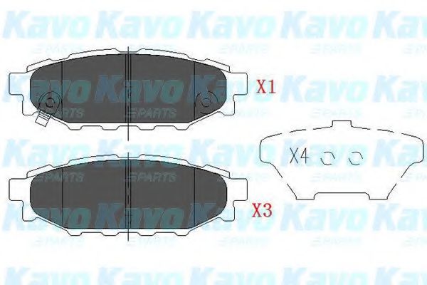 KAVO PARTS - KBP-8005 - Комплект тормозных колодок, дисковый тормоз (Тормозная система)