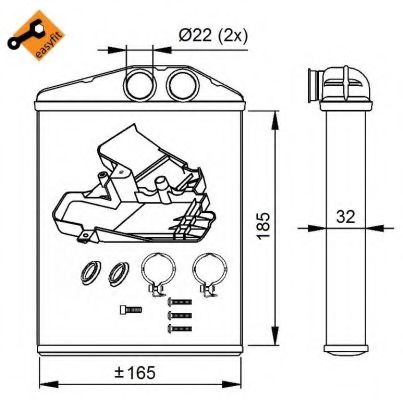 NRF - 54275 - Теплообменник, отопление салона (Отопление / вентиляция)