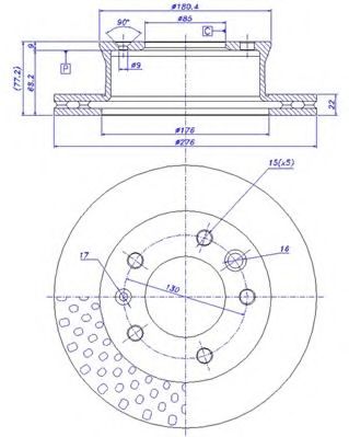 CAR - 142.432 - Тормозной диск (Тормозная система)