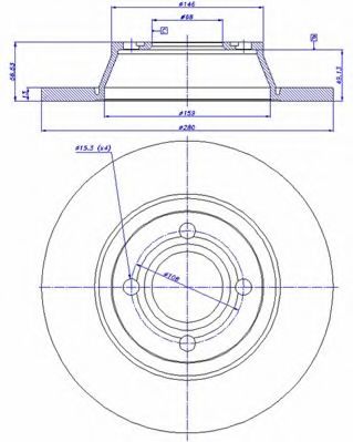 CAR - 142.736 - Тормозной диск (Тормозная система)