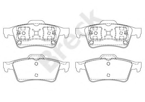 BRECK - 23482 00 702 00 - Комплект тормозных колодок, дисковый тормоз (Тормозная система)