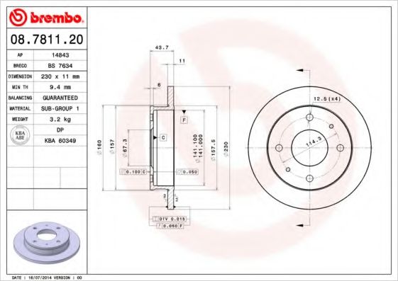 BRECO - BS 7634 - Тормозной диск (Тормозная система)