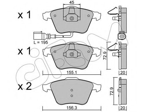 CIFAM - 822-549-4 - Комплект тормозных колодок, дисковый тормоз (Тормозная система)