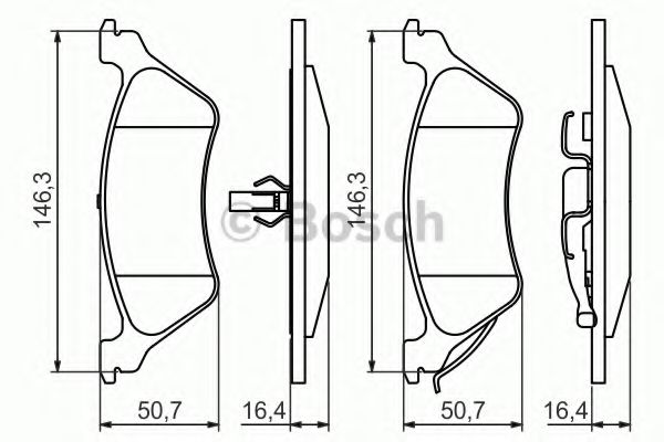 BOSCH - 0 986 424 816 - Комплект тормозных колодок, дисковый тормоз (Тормозная система)