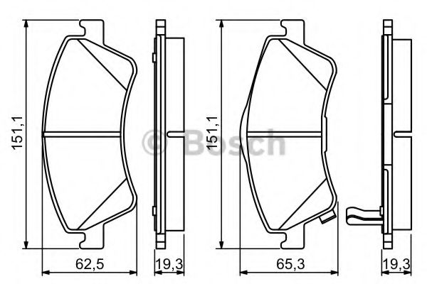 BOSCH - 0 986 494 187 - Комплект тормозных колодок, дисковый тормоз (Тормозная система)