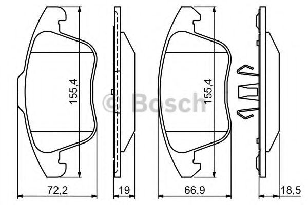 BOSCH - 0 986 494 324 - Комплект тормозных колодок, дисковый тормоз (Тормозная система)