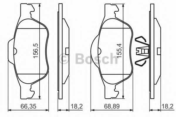 BOSCH - 0 986 494 439 - Комплект тормозных колодок, дисковый тормоз (Тормозная система)