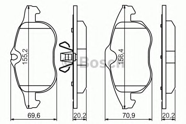 BOSCH - 0 986 494 044 - Комплект тормозных колодок, дисковый тормоз (Тормозная система)