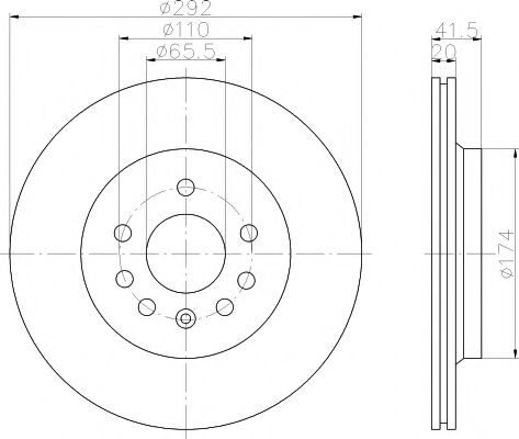 HELLA PAGID - 8DD 355 109-191 - Тормозной диск (Тормозная система)