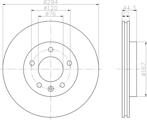 HELLA PAGID - 8DD 355 109-701 - Тормозной диск (Тормозная система)