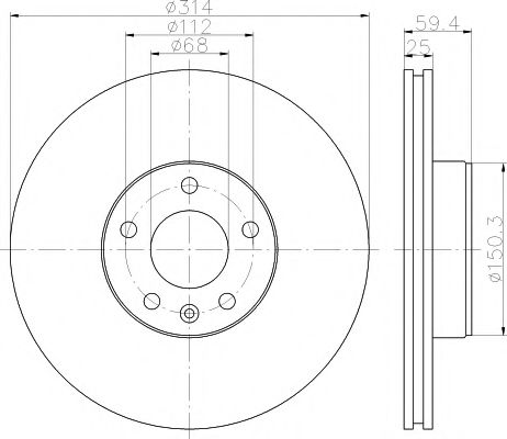 HELLA PAGID - 8DD 355 111-121 - Тормозной диск (Тормозная система)