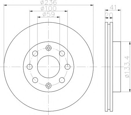 HELLA PAGID - 8DD 355 111-341 - Тормозной диск (Тормозная система)