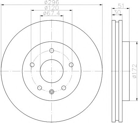 HELLA PAGID - 8DD 355 116-031 - Тормозной диск (Тормозная система)