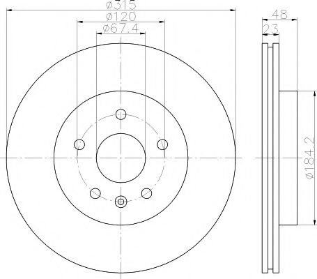 HELLA PAGID - 8DD 355 116-061 - Тормозной диск (Тормозная система)