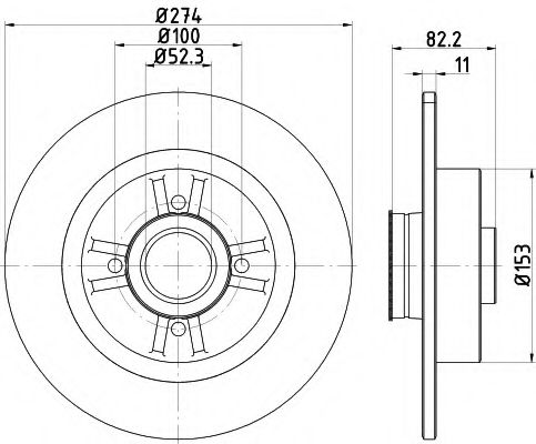 HELLA PAGID - 8DD 355 116-861 - Тормозной диск (Тормозная система)