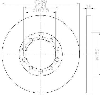 HELLA PAGID - 8DD 355 113-291 - Тормозной диск (Тормозная система)