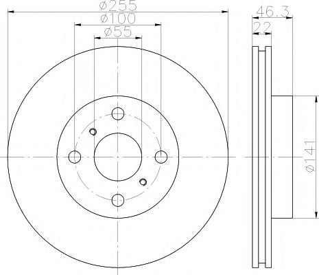 HELLA PAGID - 8DD 355 113-581 - Тормозной диск (Тормозная система)