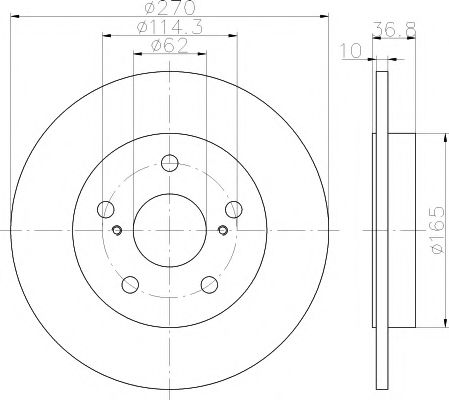 HELLA PAGID - 8DD 355 118-971 - Тормозной диск (Тормозная система)