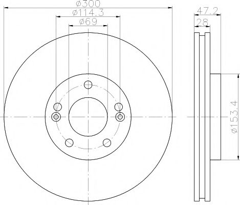 HELLA PAGID - 8DD 355 114-511 - Тормозной диск (Тормозная система)